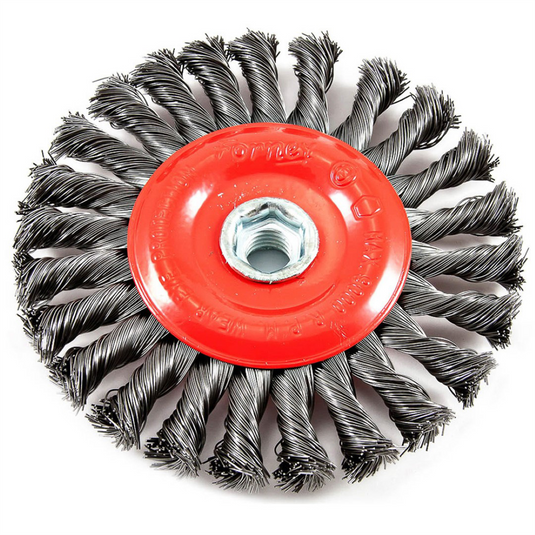 Forney Industries Wire Wheel; Knotted; 6 in x .020 in x 5/8 in-11 Arbor