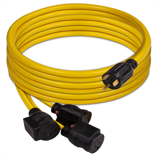 Firman Power Cord TT-30P to 3 x 5-20R 25ft Extension 10 AWG and Storage Strap