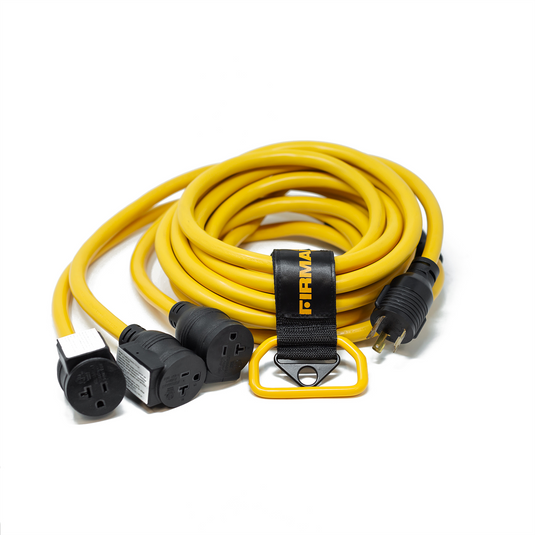 Firman Power Cord L5-30P to 3x5-20R 25ft Extension 10 AWG and Storage Strap