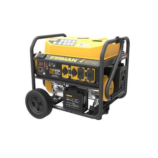 Firman Open Frame 7125/5700W Remote Start Gasoline Powered Portable Generator with Wheel Kit
