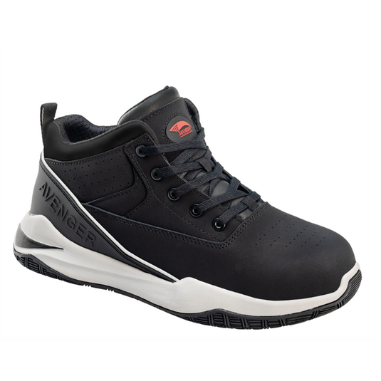 Avenger Work Boots Reaction Series - Men's High Top Athletic Shoe - Aluminum Toe - AT |EH |SR - Black - Size: 7W