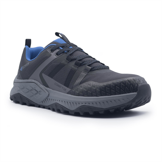 Avenger Work Boots AERO Trail - Men's  Low Top Shoe - Composite Toe - CT |EH |SR - Black / Blue - Size: 14 - E - (Wide)