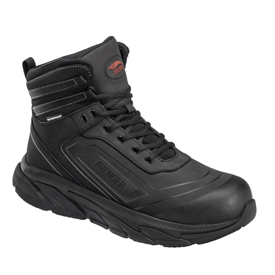 Avenger Work Boots K4 Series - Men's Mid Top Tactical Shoe - Aluminum Toe - AT |EH |SR - Black - Size: 11W