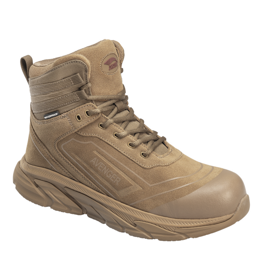 Avenger Work Boots K4 Series - Men's Mid Top Tactical Shoe - Aluminum Toe - AT |EH |SR - Coyote - Size: 14M