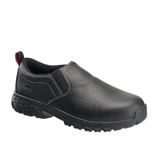 Avenger Work Boots Flight Series - Men's Low Top Slip-On Shoes - Aluminum Toe - IC|SD|SR - Black/Black - Size: 9W