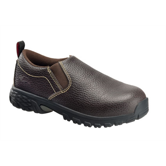 Avenger Work Boots Flight Series - Women's Low Top Slip-On Shoes - Aluminum Toe - IC|SD|SR - Brown/Black - Size: 5M