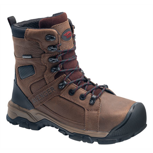 Avenger Ripsaw Series - Men's High-Top 8&rdquo; Boots - Aluminum Toe - IC|EH|SR|PR - Brown/Black - Size: 15M