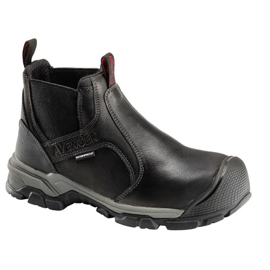 Avenger Ripsaw Romeo Series - Men's Mid-Top Slip-On Boots - Aluminum Toe - IC|EH|SR|PR - Black/Black - Size: 14W