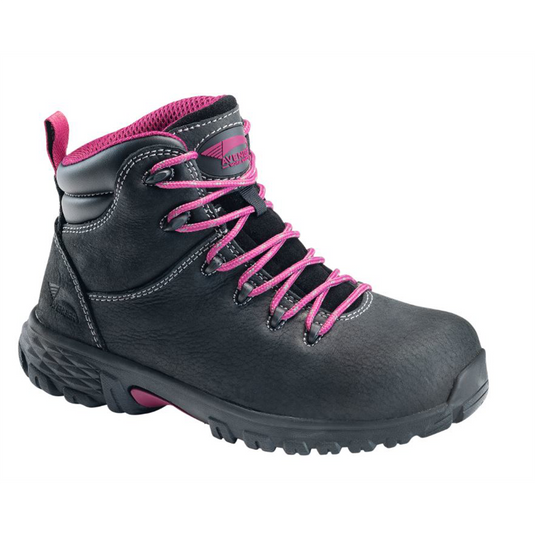 Avenger Work Boots Avenger Work Boots - Flight Series - Women's Boots - Aluminum Toe - IC|EH|SR - Black/Pink - Size: 5'5M