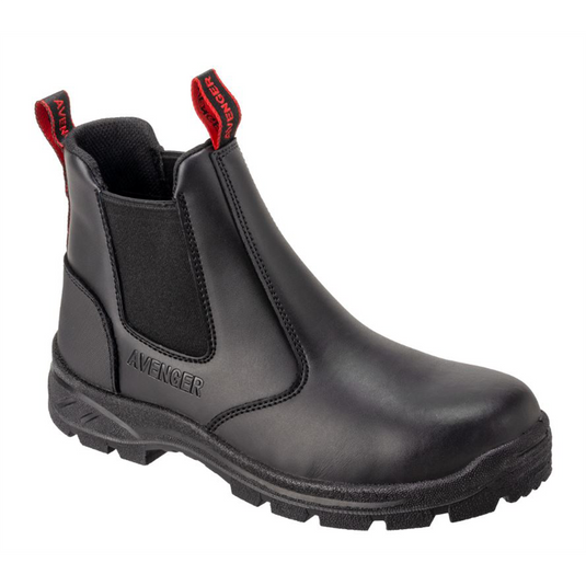 Avenger Work Boots Avenger Work Boots - Builder Series - Women's Mid Top Work Boot - Steel Toe - ST | EH | SR - Black - Size: 4.5W