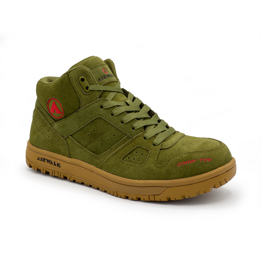 Airwalk AIRWALK - MONGO MID Series - Men's Mid Top Shoe - CT|EH|SR - Olive/Gum - Size: 12W
