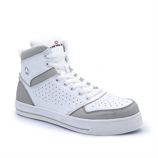 Airwalk AIRWALK - ARENA MID Series - Men's Mid Top Shoe - CT|EH|SR - White/Gray - Size: 9M