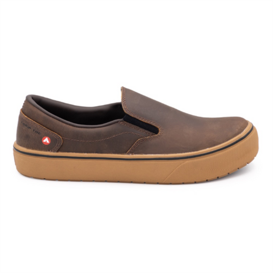 Airwalk AIRWALK - VENICE - Men's Leather Slip On - CT|EH|SF|SR - Buffalo Crazy Horse / Gum - Size: 8 - 2E - (Extra Wide)