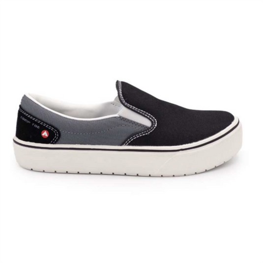 Airwalk AIRWALK - VENICE - Women's Canvas Slip On - CT|EH|SF|SR - Black / Castle Rock - Size: 6 - B - (Medium)