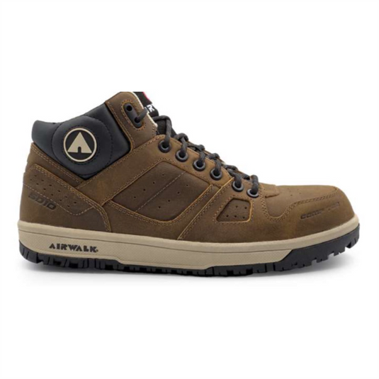 Airwalk AIRWALK - MONGO MID SD10 - Men's Mid Top Shoe - CT|SD|SF|SR - Brown / Black - Size: 10.5 - 2E - (Extra Wide)