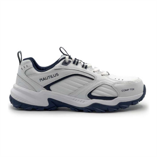 Nautilus Safety Footwear Nautilus Safety Footwear - TITAN - Men's Low Top Shoe - CT|EH|SF|SR - White / Navy - Size: 10.5 - 6E - (Extra Extra Wide)