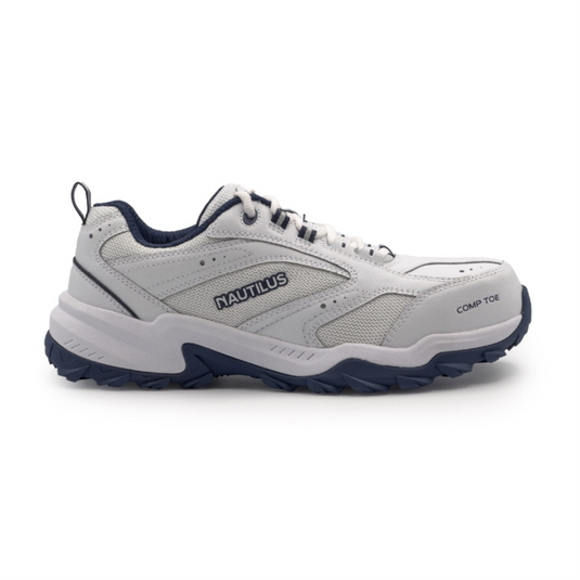 Nautilus Safety Footwear Nautilus Safety Footwear - SPARTAN - Men's Low Top Shoe - CT|EH|SF|SR - White / Navy - Size: 16 - 6E - (Extra Extra Wide)