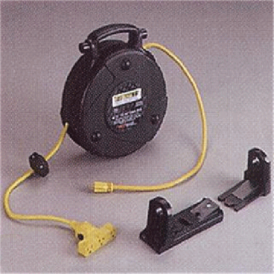 General Manufacturing MID-SIZE POWER SUPPLY REEL 40' 12/3 SJTOW CORD 15AMP TRIPLE OUTLET W/GFCI