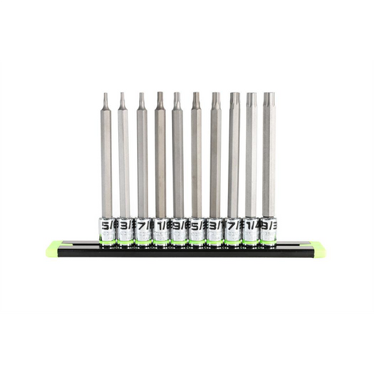 Grip Edge Tools 10 Piece 1/4 Inch Drive Long SAE RPT Hex Driver Set