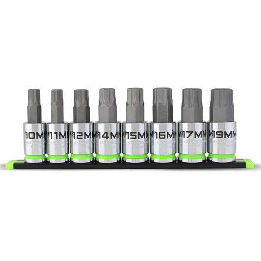 Grip Edge Tools 8-PC 1/2"" Drive Metric RPT Hex bit socket set