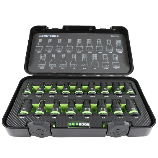 Grip Edge Tools 17-PC Master 1/2"" Dr Impact RPT Hex Driver Set