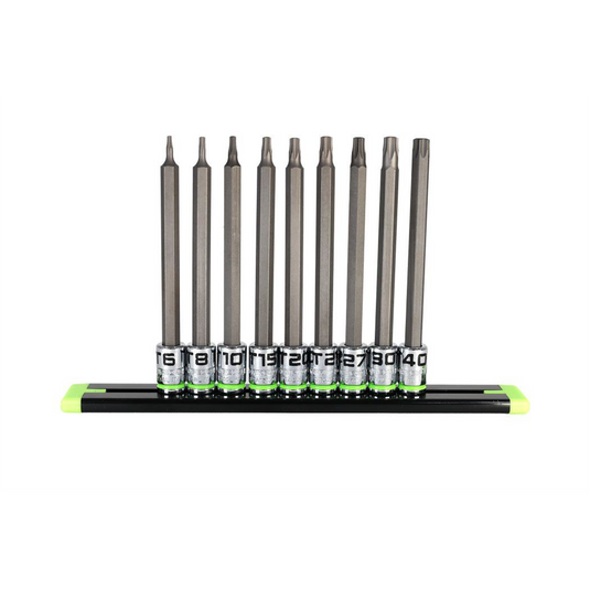 Grip Edge Tools 9 Piece Long 1/4 Inch Drive RPT Star Driver Set
