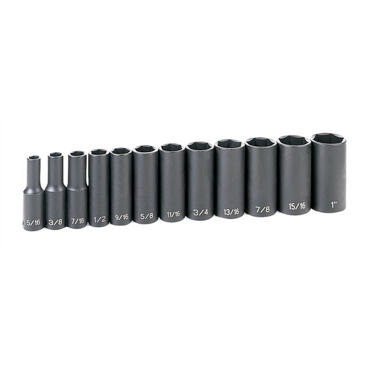 Grey Pneumatic 12 PC 3/8"" DR FRACTIONAL DEEP LENGHT SET