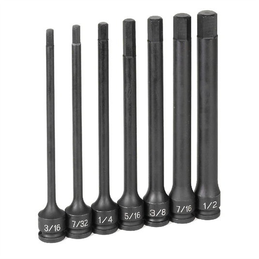 Grey Pneumatic 3/8"" DR 7PC 6"" LNGTH FRACTIONAL HEX DRIVER SET