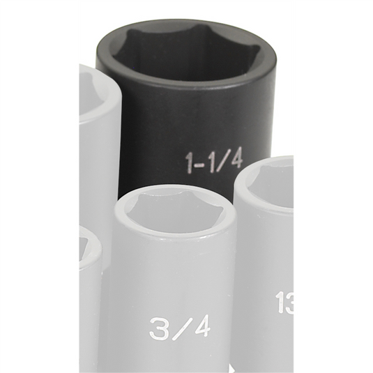 Grey Pneumatic SOC 1-1/4 1/2D IMP UNIV 6PT DP BLK