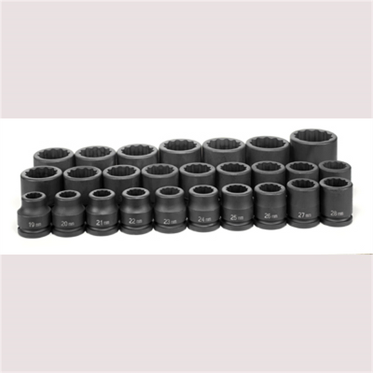 Grey Pneumatic 3/4"" DR. 26 PIECE 12 POINT SHORT SET METRIC