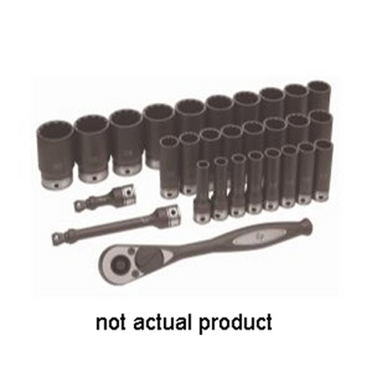 Grey Pneumatic 1/2"" Drive x 36mm Deep Duo-Socket - 12 Point