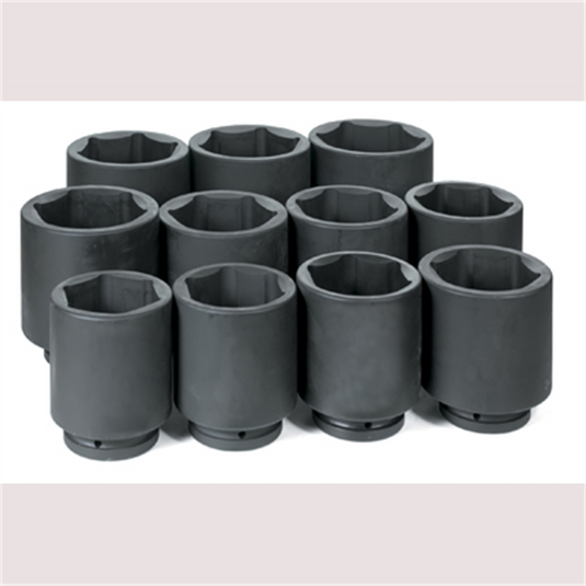 Grey Pneumatic 1"" Dr. 11 Piece Deep Fractional Set 3-1/8"" - 4-1/2