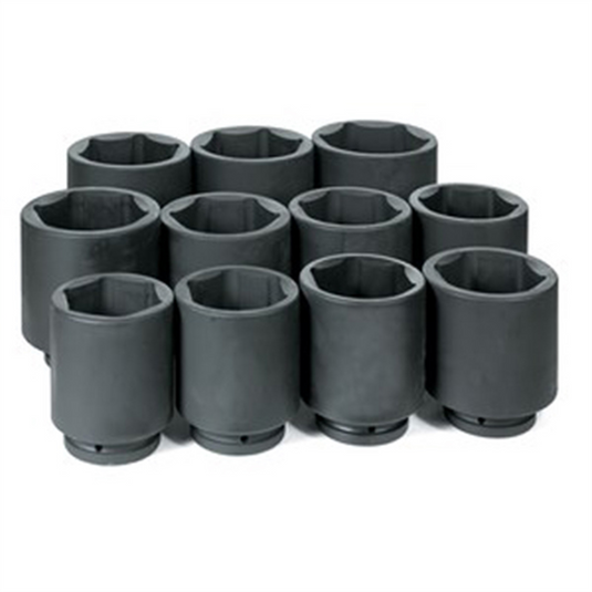 Grey Pneumatic 1DR 11PC DEEP METRIC SET 76MM-115MM