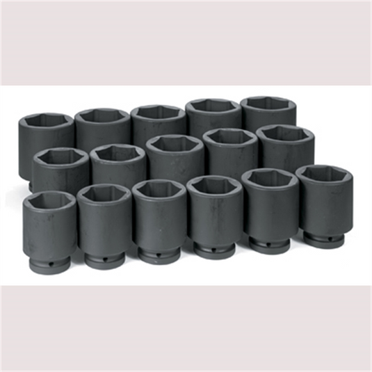 Grey Pneumatic 1"" Dr. 16 Piece Deep Fractional Set 2-1/16"" - 3