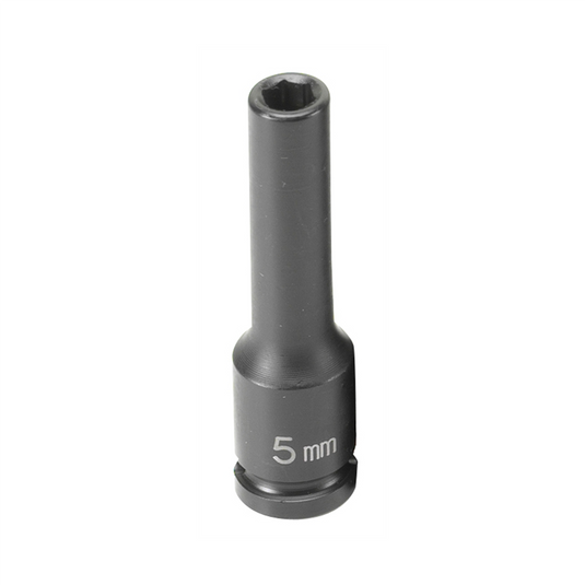 Grey Pneumatic SOC 5MM 1/4D IMP MAG 6PT DP BLK