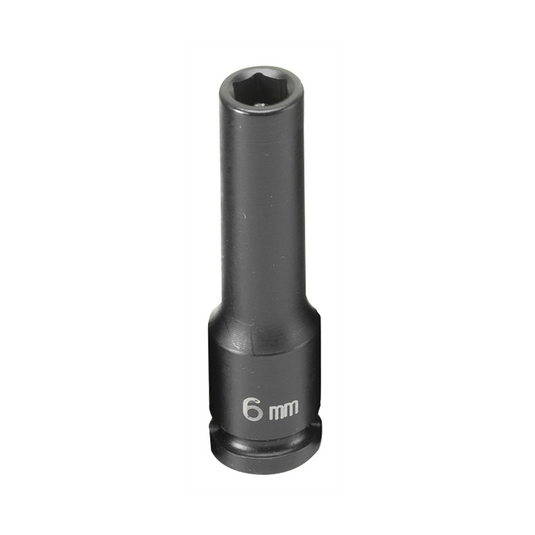 Grey Pneumatic SOC 6MM 1/4D IMP MAG 6PT DP BLK