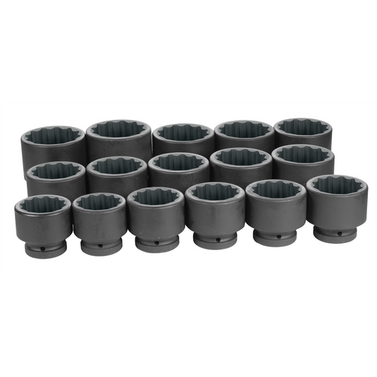 Grey Pneumatic 1"" Drive 16 Piece 12 Point Fractional Set