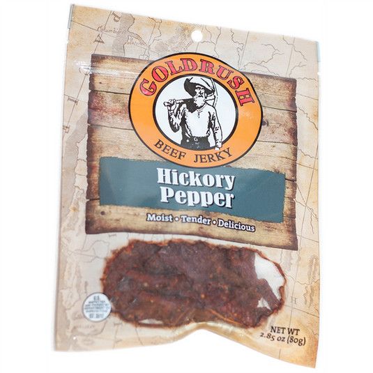 Gold Rush Jerky Hickory Peppered 2.85 oz. Beef Jerky - 12 Count (3 lbs.)