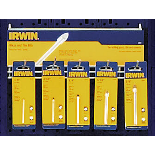Hanson 10PC Glass & Till Drill Bit Display