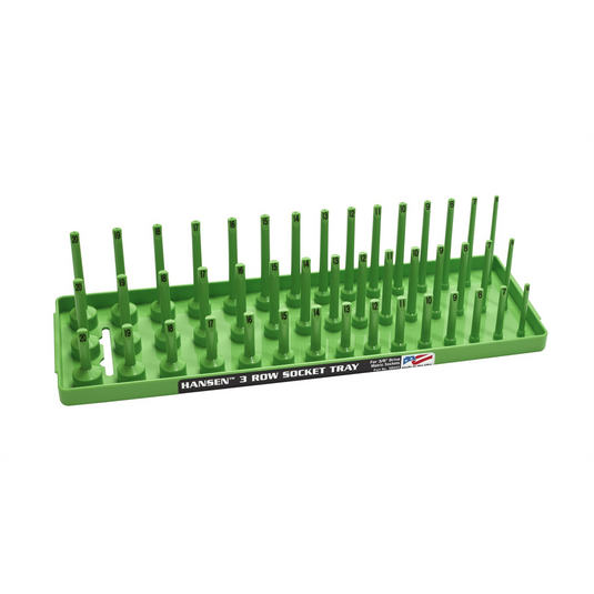 Hansen Global 3/8"" Metric 3-Row Socket Tray - Green