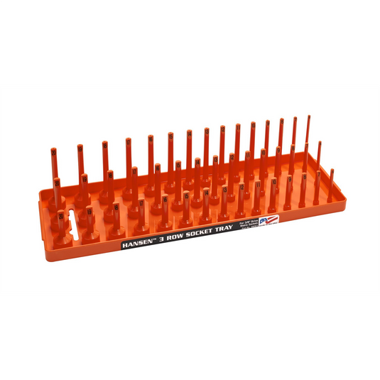 Hansen Global 3/8"" Metric 3-Row Socket Tray - Orange