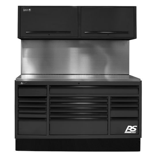 Homak Manufacturing 72 in. CTS Centralized Tool Storage with Solid Back Splash Set; Black