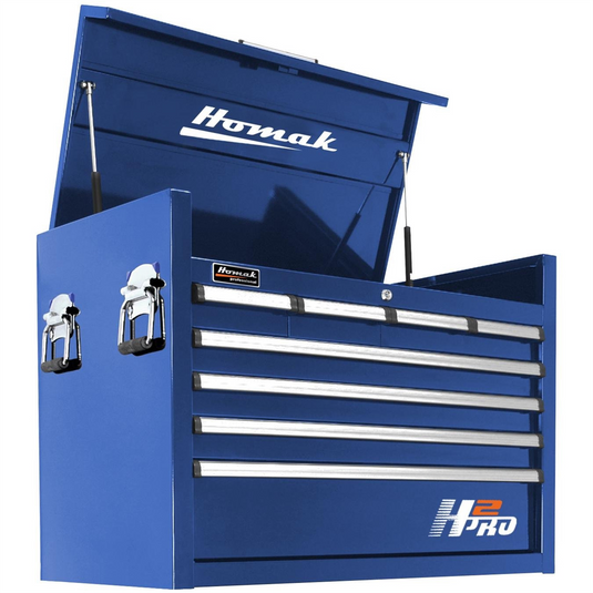 Homak Manufacturing H2PRO Series 36-Inch 8-Drawer Top Chest; Blue