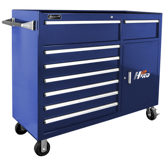 Homak Manufacturing 56 in. H2Pro Series 8 Drawer Rolling Cabinet; Blue