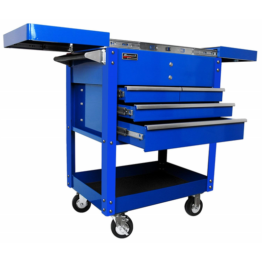 Homak Manufacturing  34"" One Drawer Flip Top Service Cart Blue