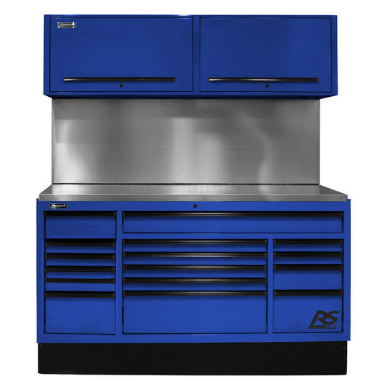 Homak Manufacturing 72 in. CTS Centralized Tool Storage with Solid Back Splash Set; Blue