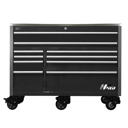 Homak Manufacturing 60 in. HXL 10-Drawer Roller Cabinet - Black
