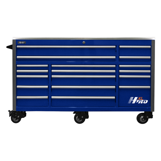 Homak Manufacturing 72 in. HXL 17-Drawer Roller Cabinet - Blue