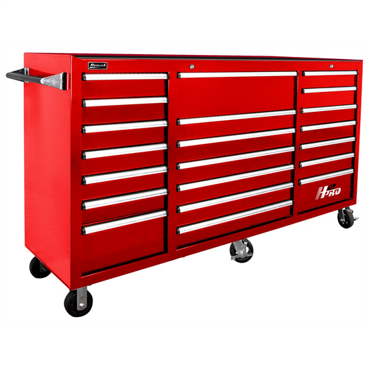 Homak Manufacturing 72 in. H2Pro Series 21 Drawer Rolling Cabinet; Red