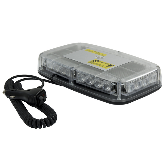 Hopkins Manufacturing LED Low-Profile Magnetic Warning Light Bar; Clear Lens w/ White LED